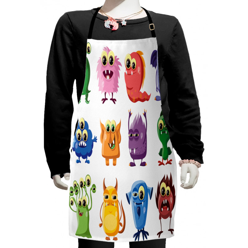 Cartoon Aliens Monsters Kids Apron