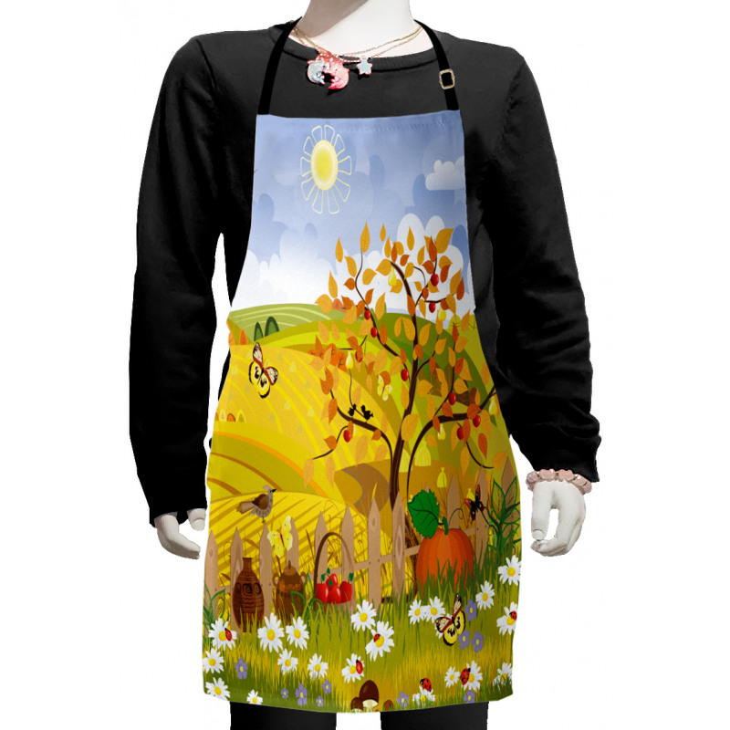 Autumn Garden Daisies Kids Apron