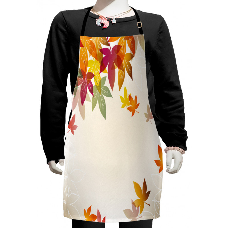 Maple Leaves Pastel Art Kids Apron