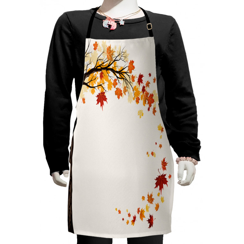 Flying Maple Leaf Seasons Kids Apron