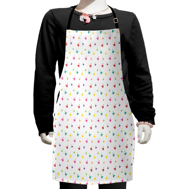 Rainbow Colored Swans Kids Apron