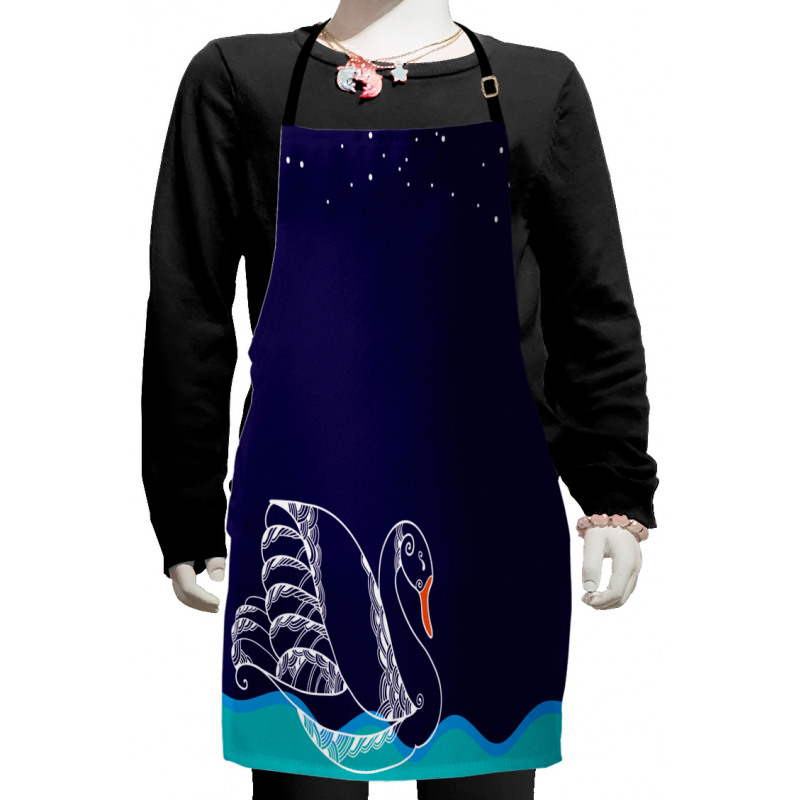 Floating Swan Waves Kids Apron