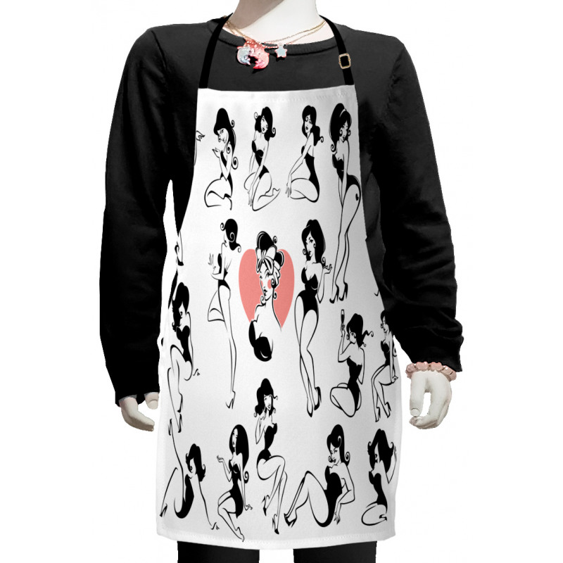 Woman Heart Tattoo Model Kids Apron