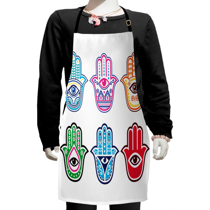 Colorful Hand Third Eye Kids Apron