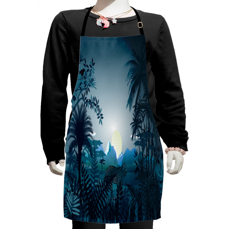 Tiger in Hazy Rainforest Kids Apron