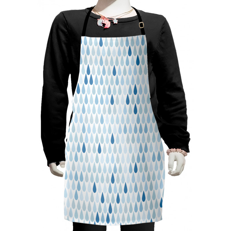 Raindrops White Navy Kids Apron