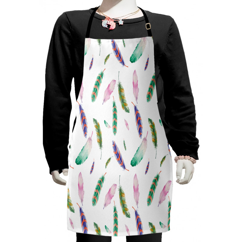 Pastel Colored Feathers Kids Apron