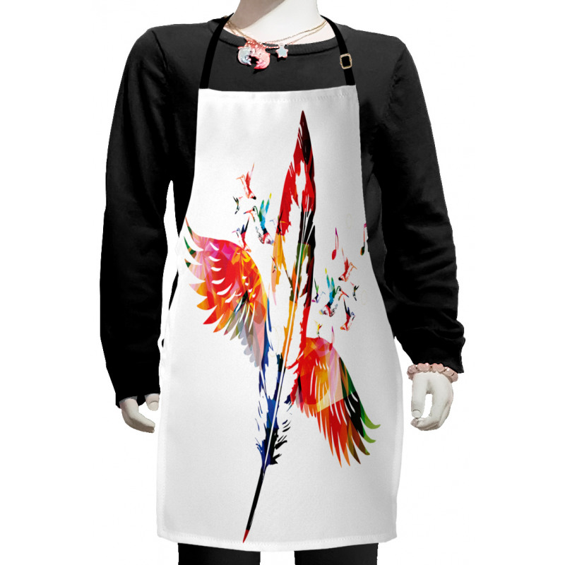 Feather with Wings Birds Kids Apron