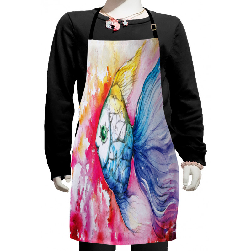 Watercolor Abstract Art Kids Apron