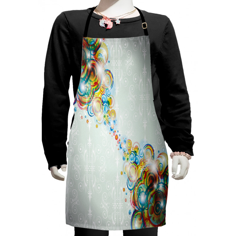 Modern Rainbow Waves Kids Apron