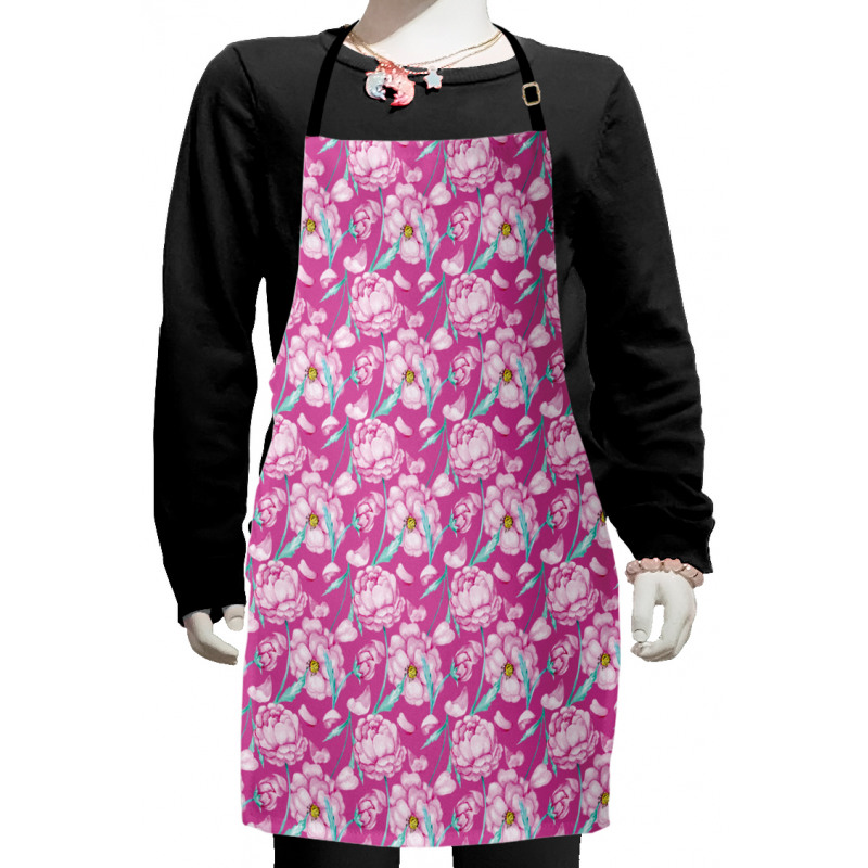 Peony Romantic Flower Kids Apron