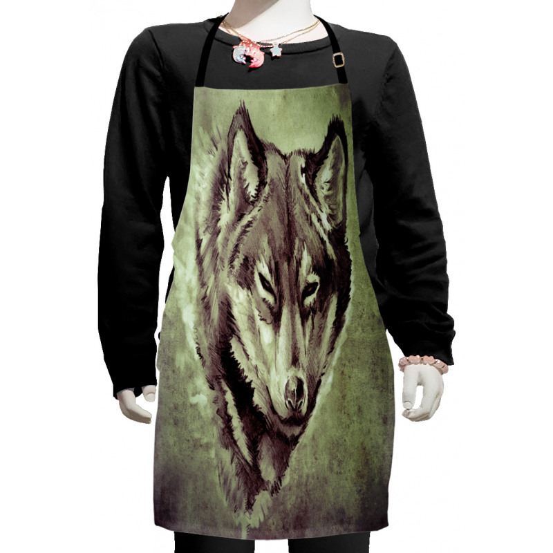 Winter Wild Wolf Forest Kids Apron