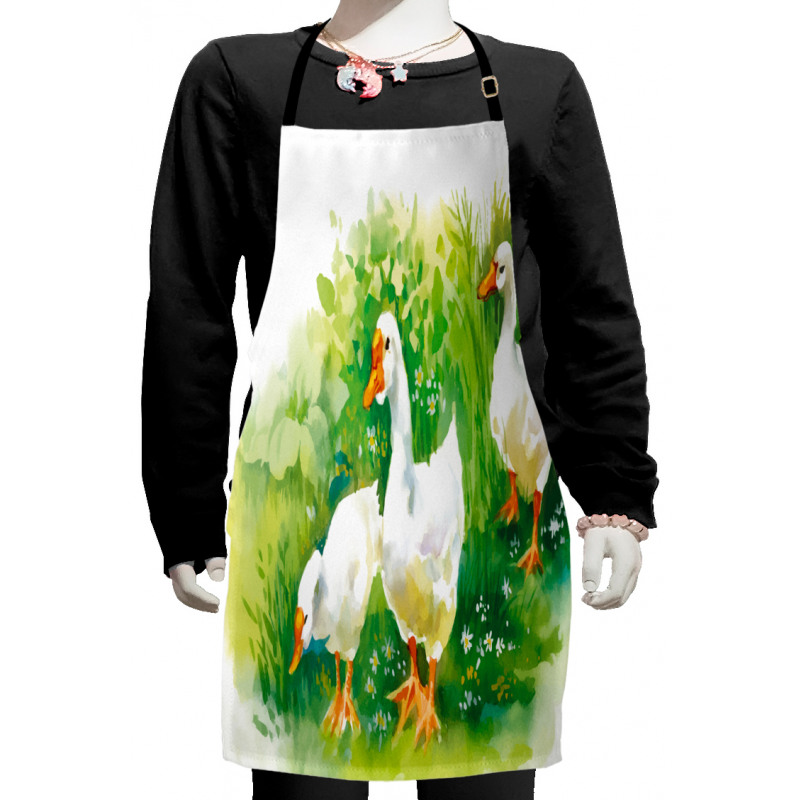 Goose Farm Lake Plants Kids Apron