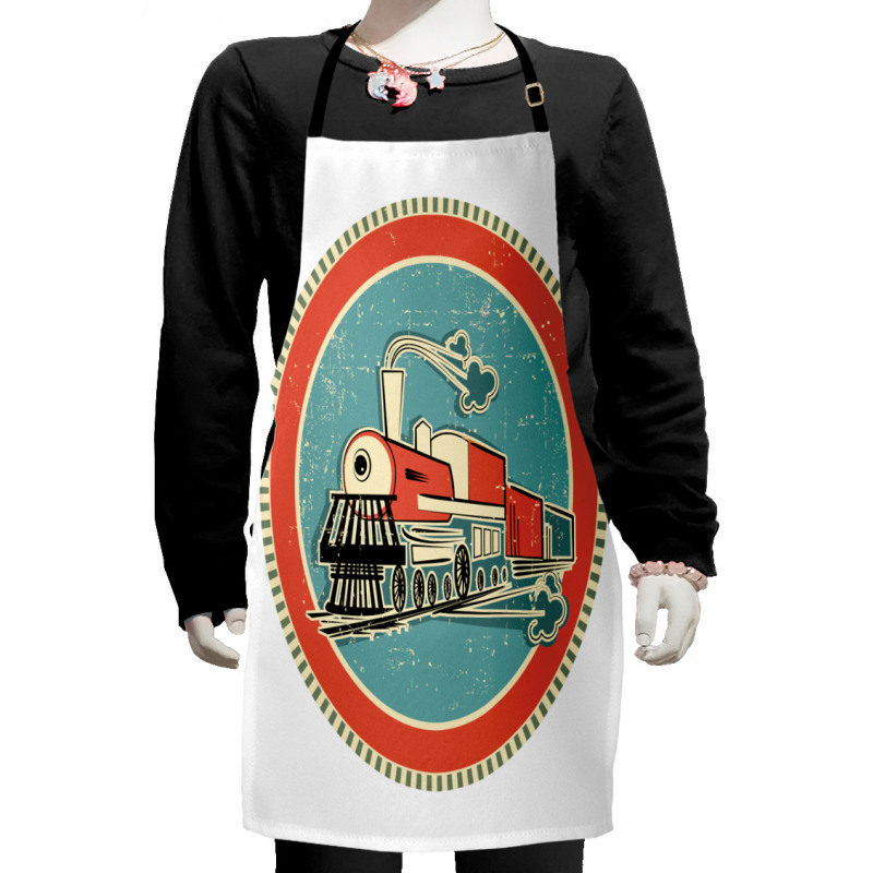 Retro Train Art Kids Apron