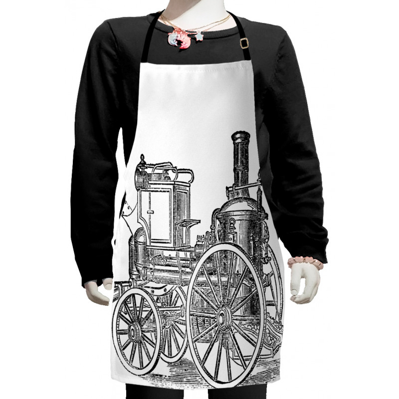 Old Fireman Truck Kids Apron