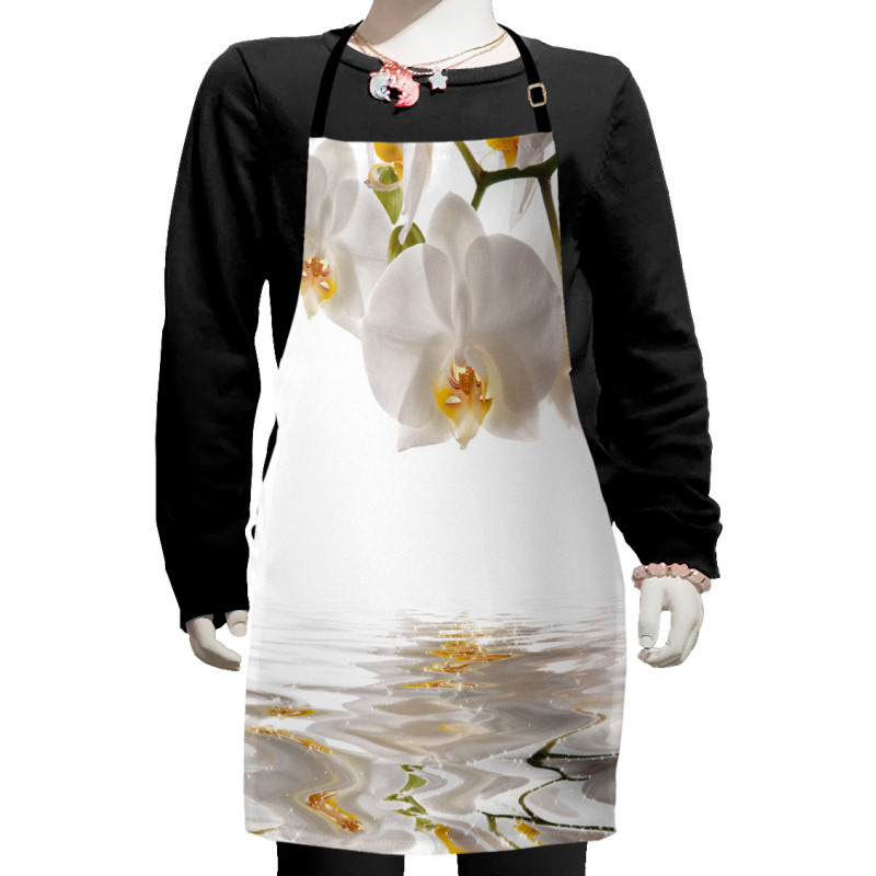 Orchids on Rippling Water Kids Apron