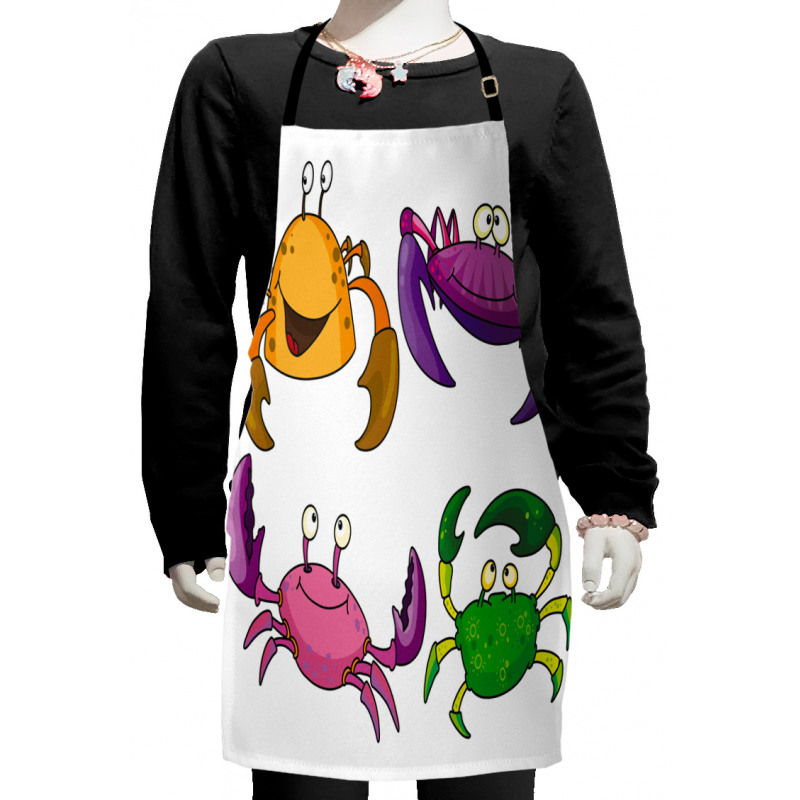 Funny Crabs Pattern Kids Apron