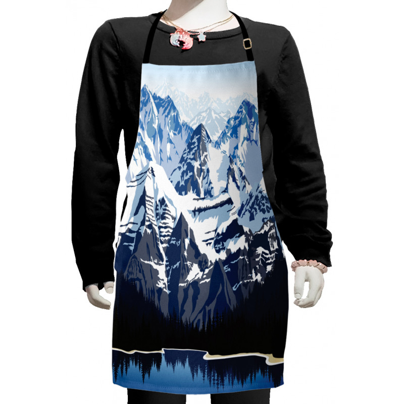 Mountain with Snow View Kids Apron