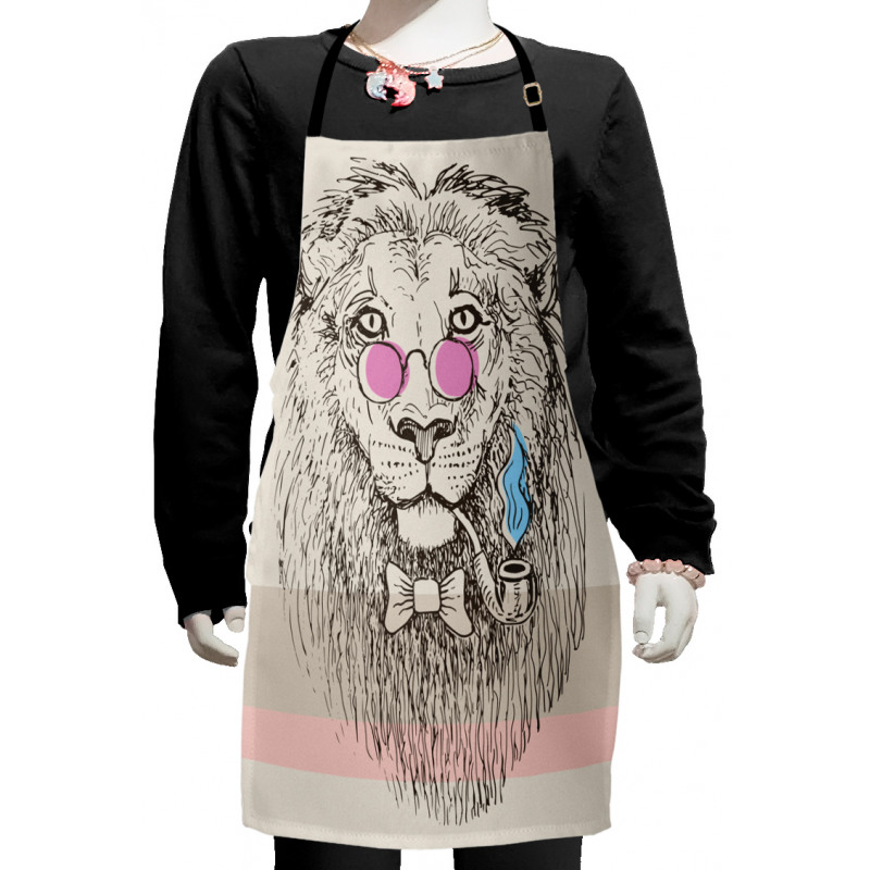 Lion Head Hipster Style Kids Apron