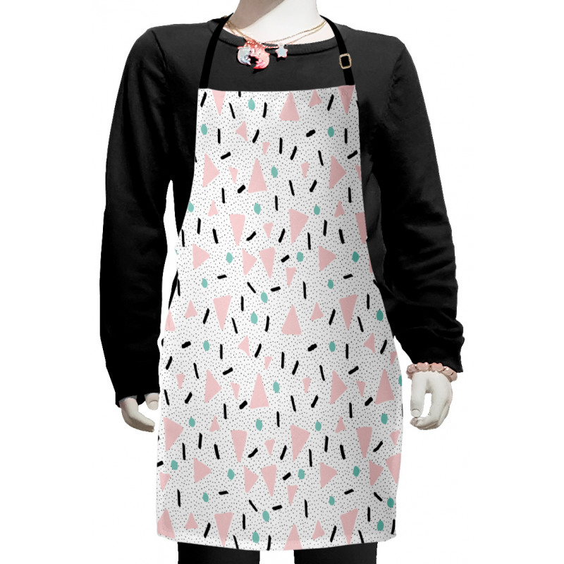 Retro Triangles Dots Kids Apron