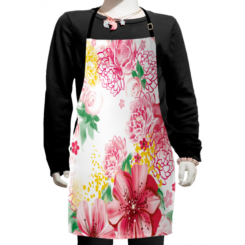 Flowers and Dots Kids Apron