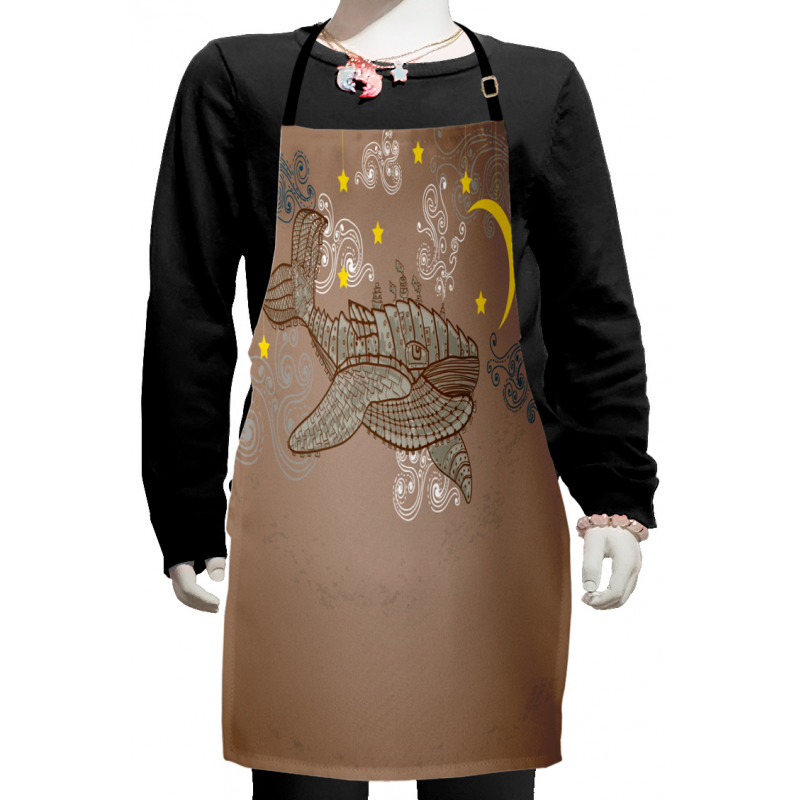 Steampuck Whale on Air Kids Apron