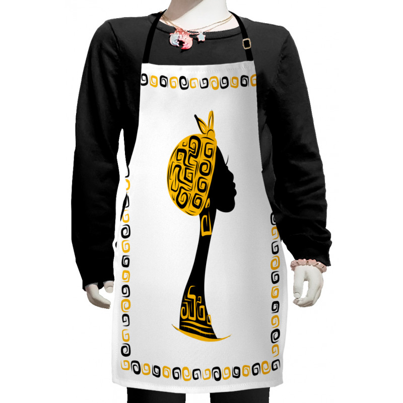 Female Head Portrait Kids Apron