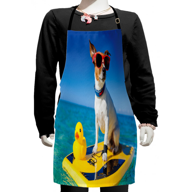 Dog Duck Surfing Kids Apron