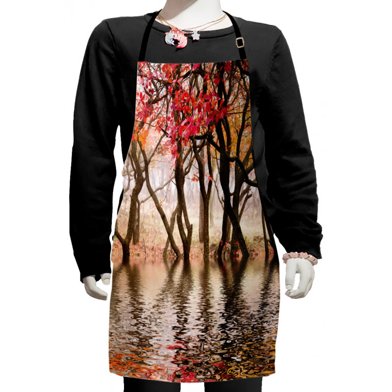 Fall Season River with Trees Kids Apron