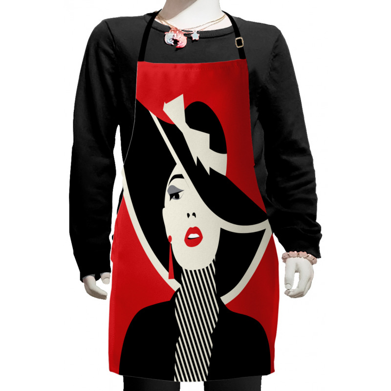 Women with Vintage Hat Kids Apron