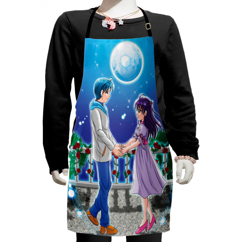 Romantic Manga Couple Kids Apron