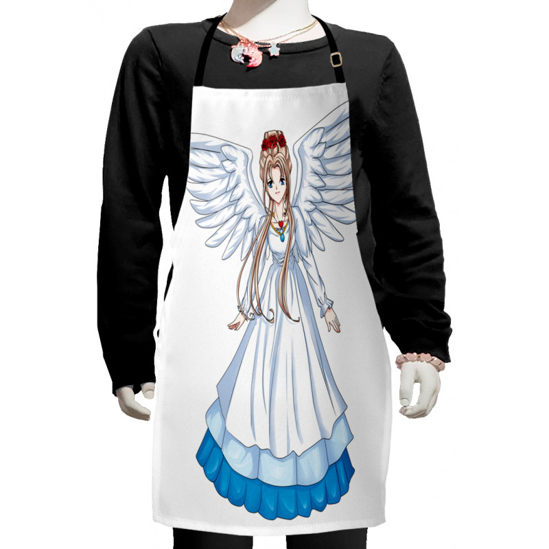 Cartoon with Angel Wings Kids Apron