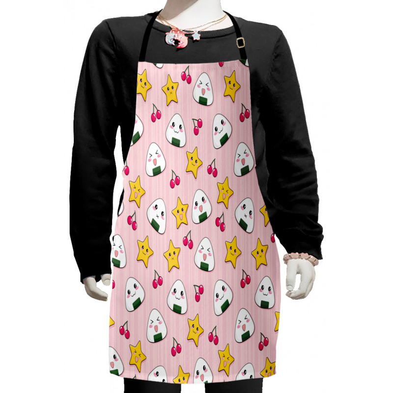 Striped Cartoon Style Kids Apron