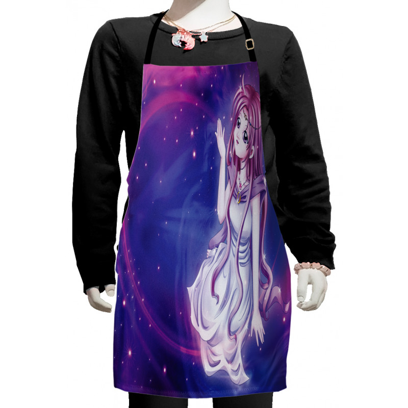 Purple Anime Fairy Sitting Kids Apron