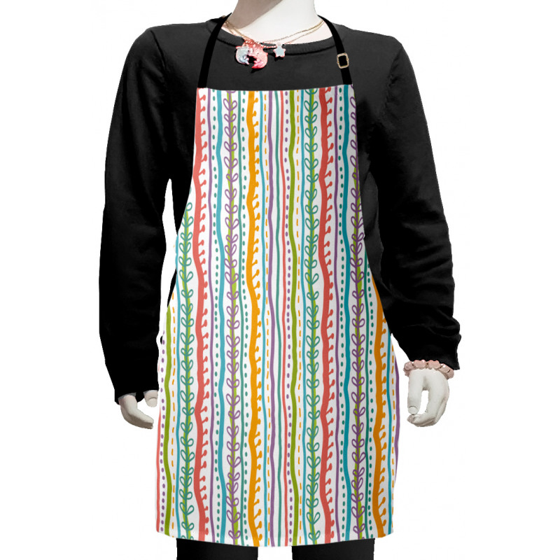 Vertical Swirl Lines Kids Apron