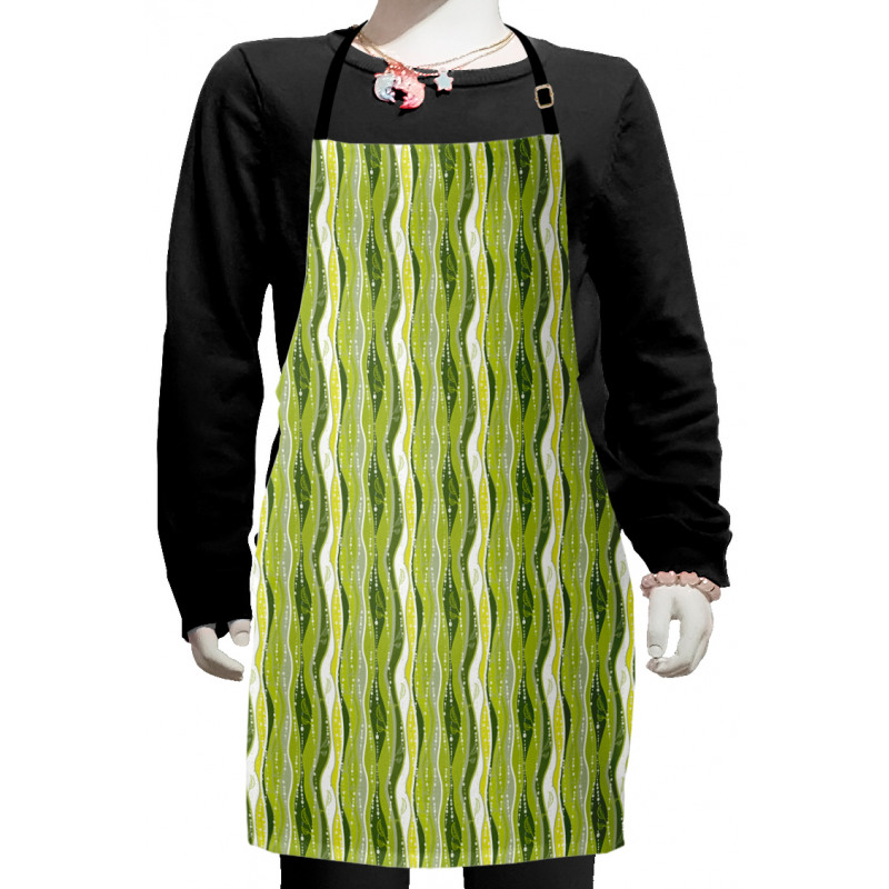 Digital Leaf Floral Lines Kids Apron