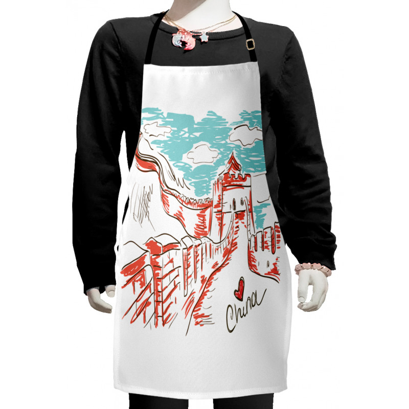 Sketch Chinese Kids Apron