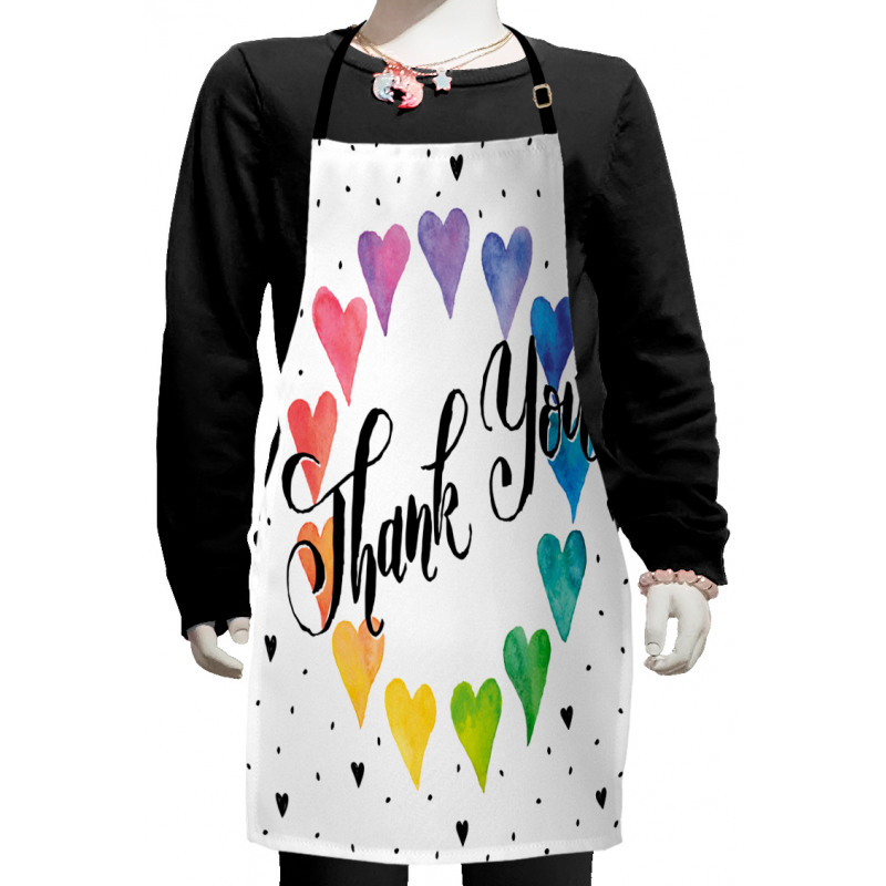 Thank You Words Color Kids Apron