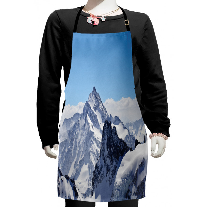 Snowy Mountain Peaks Kids Apron