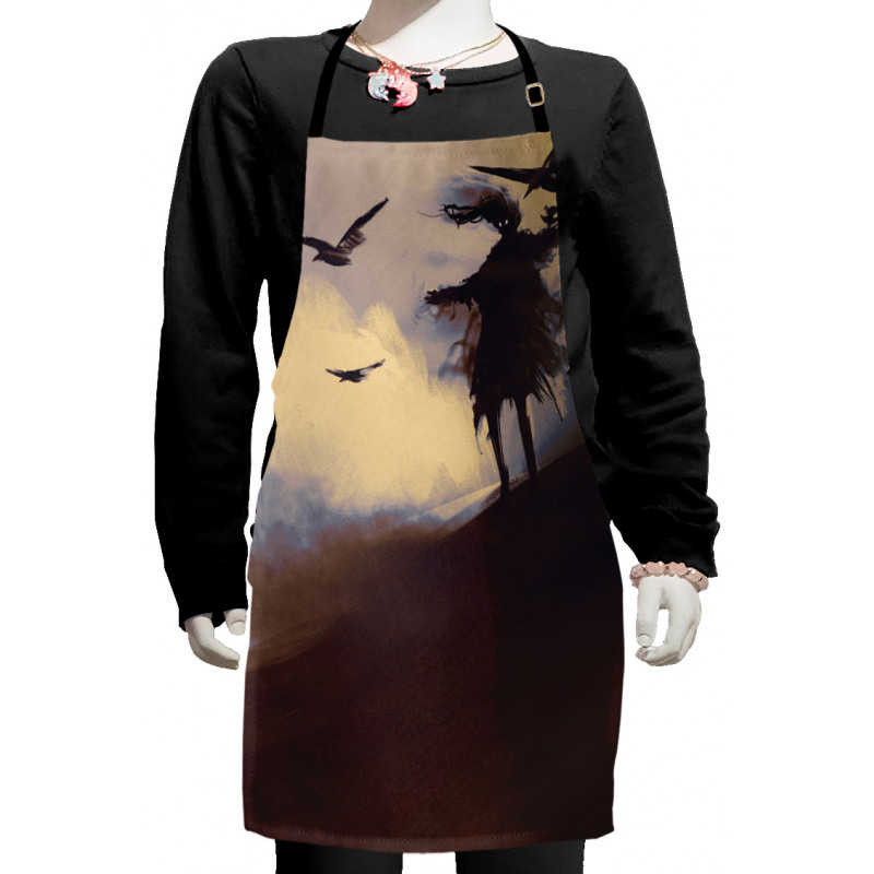 Dark Soul Crows on Hills Kids Apron