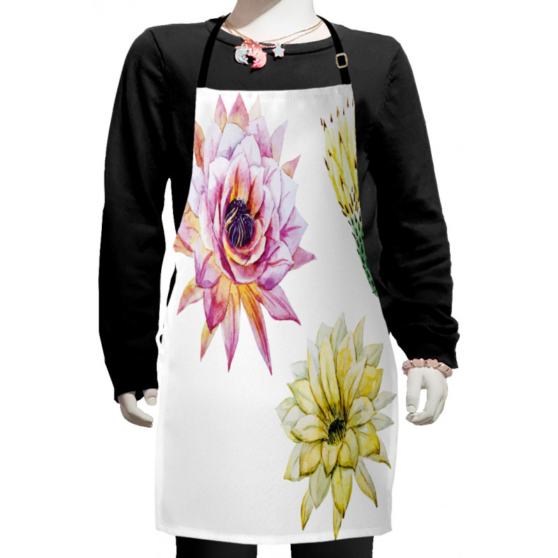 Watercolored Flowers Kids Apron