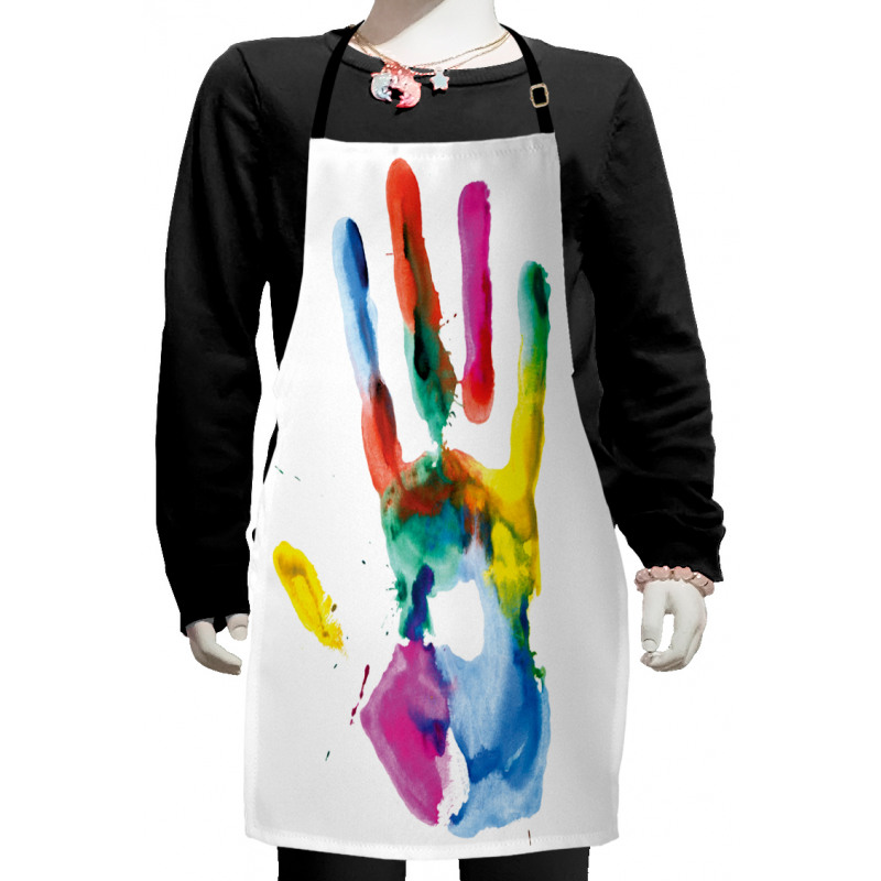 Colored Human Hand Kids Apron