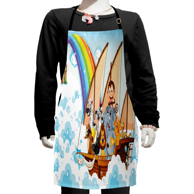 Noah's Ark in Clouds Kids Apron