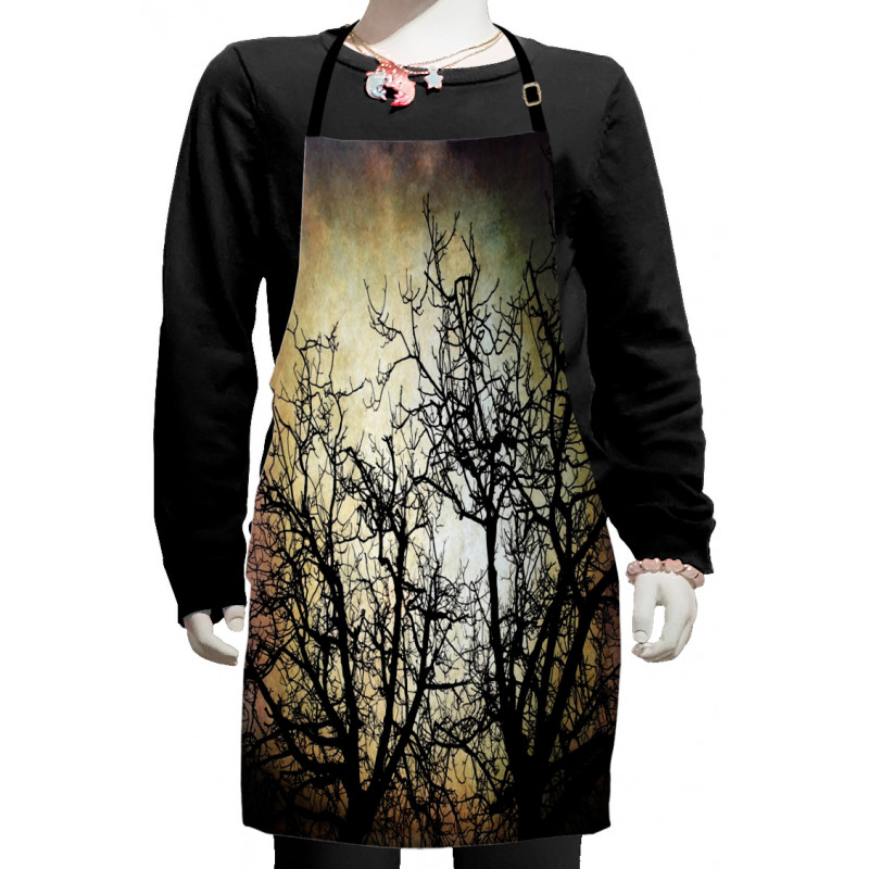 Grunge Branches Twilight Kids Apron