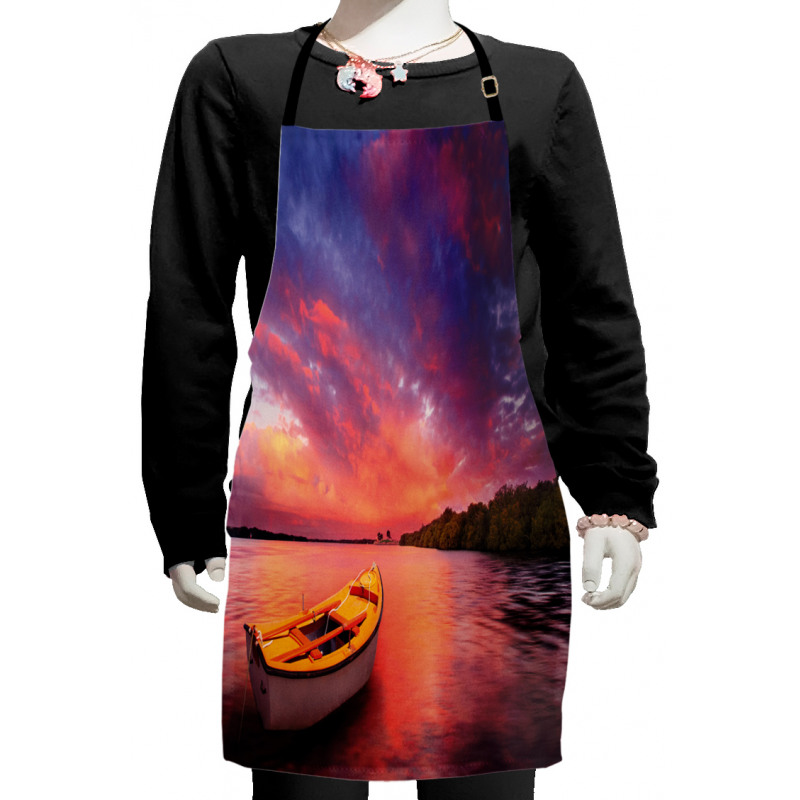 Sea Coast with a Rowboat Kids Apron