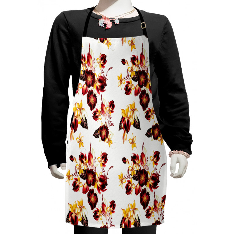 Seamless Floral Design Kids Apron