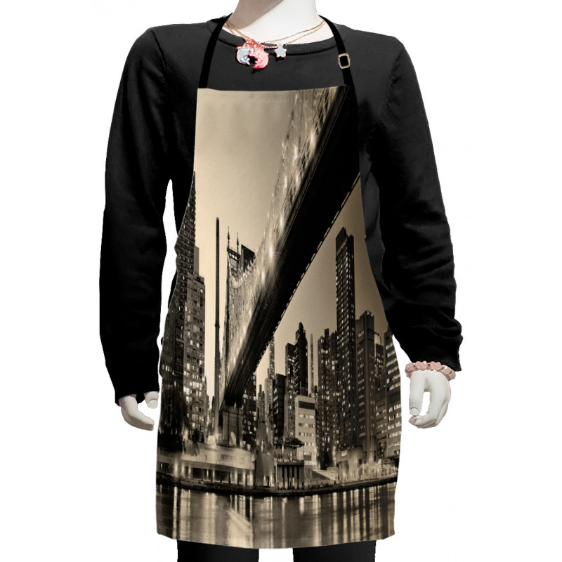 NYC Night Bridge View Kids Apron