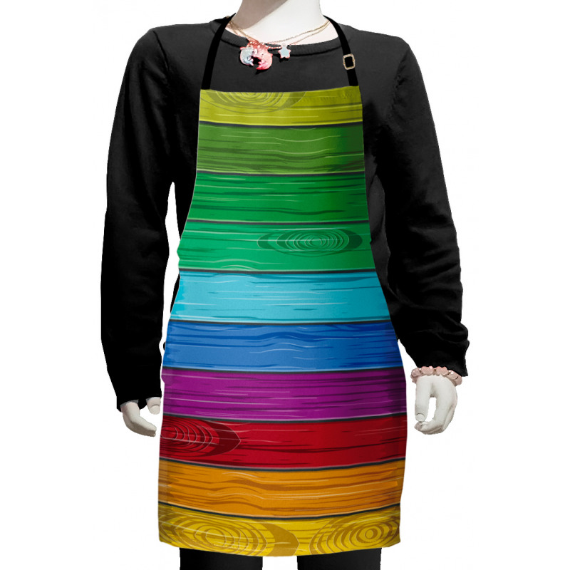 Colorful Wood Stripes Kids Apron