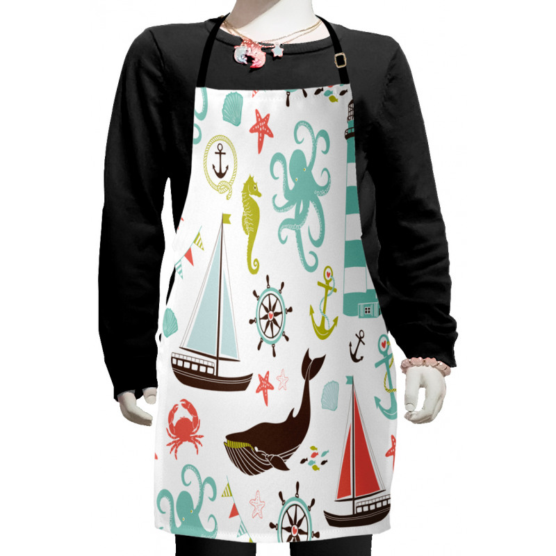 Pastel Marine Elements Kids Apron