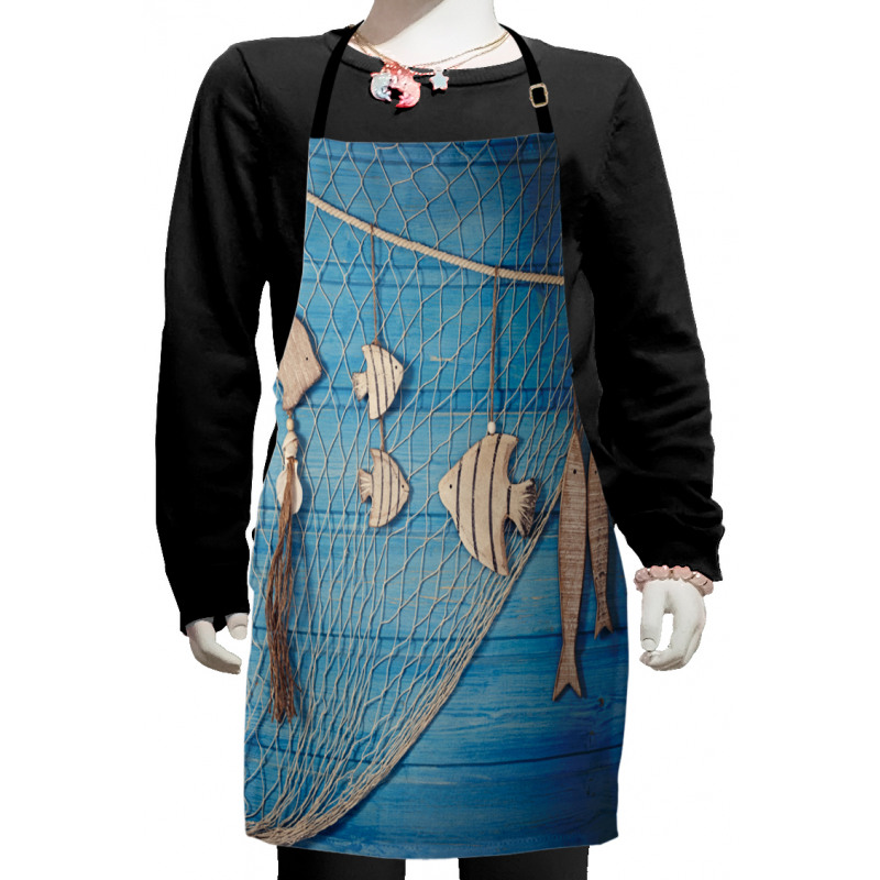 Wooden Fish Shell on Net Kids Apron